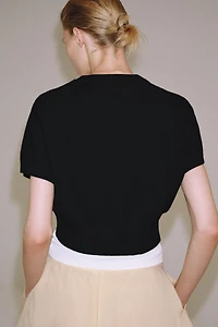 CROPPED KNIT JACKET WITH ZIPPER