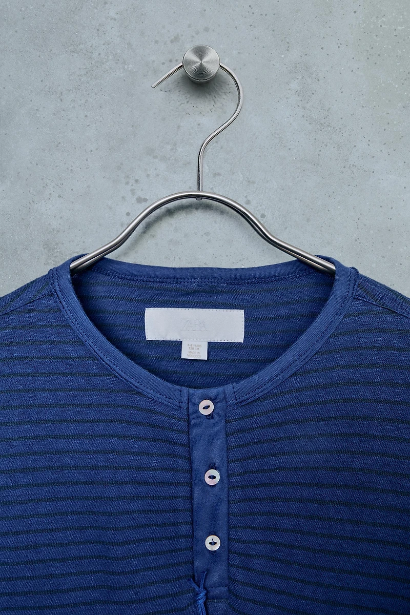STORIESZ - T-SHIRT À RAYURES EN COTON ET LIN