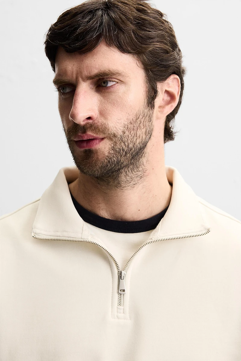 SWEAT COL ZIPPÉ BASIQUE