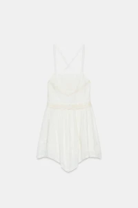 EMBROIDERED CHIFFON MINI DRESS