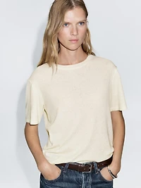 Short sleeve cotton blend T-shirt