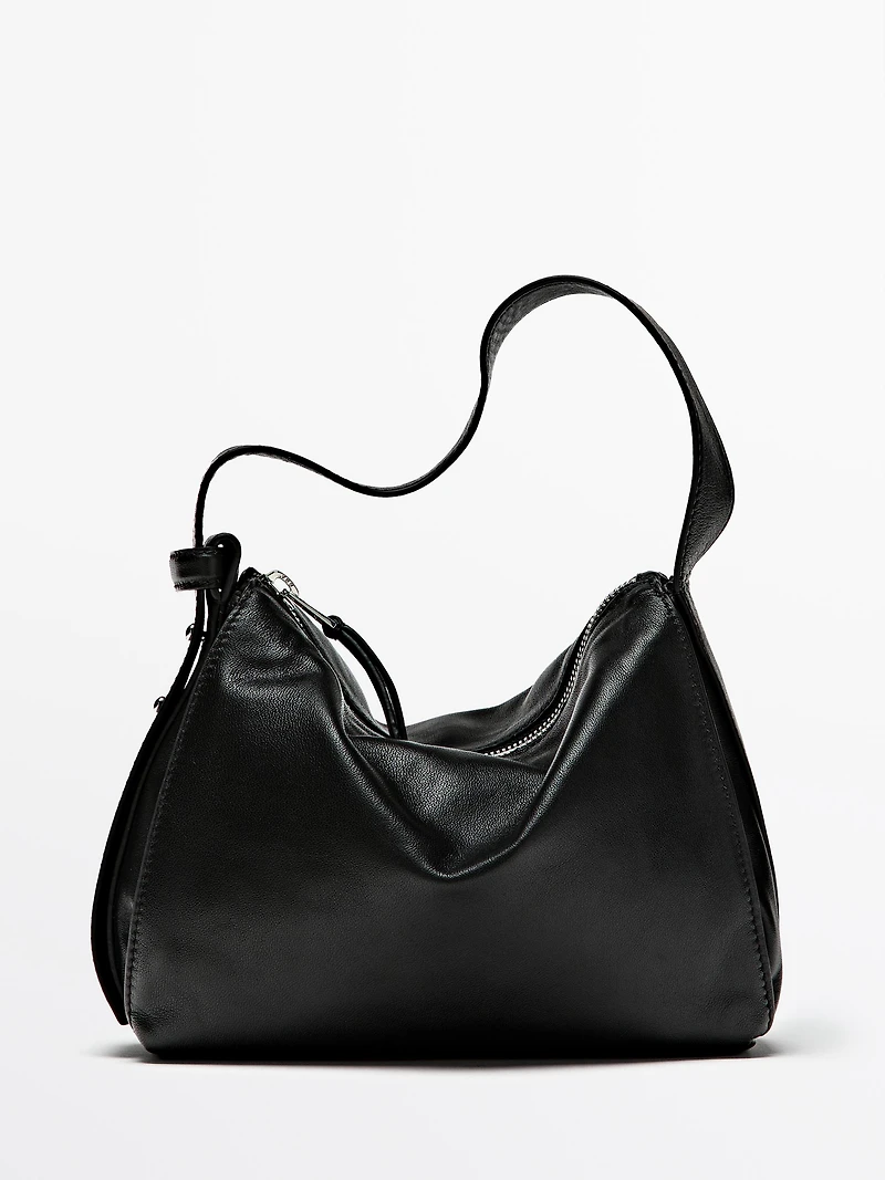 Petit sac porté épaule en cuir nappa