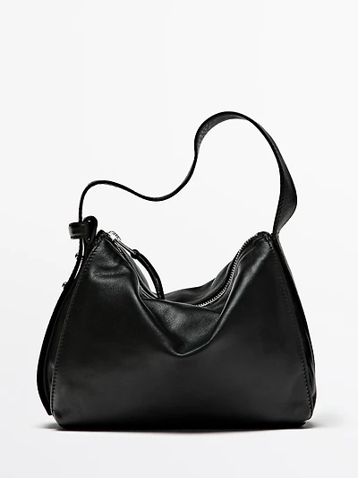 Petit sac porté épaule en cuir nappa