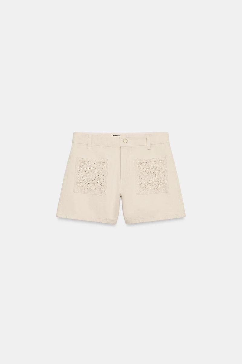 Z1975 CROCHET POCKET SHORTS