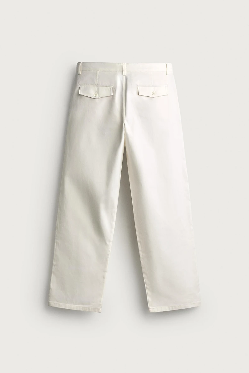 STRAIGHT FIT PLEATED PANTS