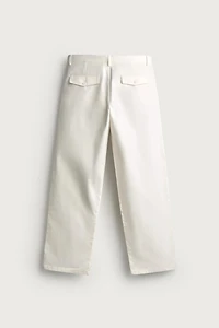 STRAIGHT FIT PLEATED PANTS