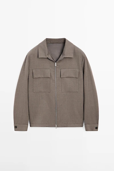 Wool-blend overshirt