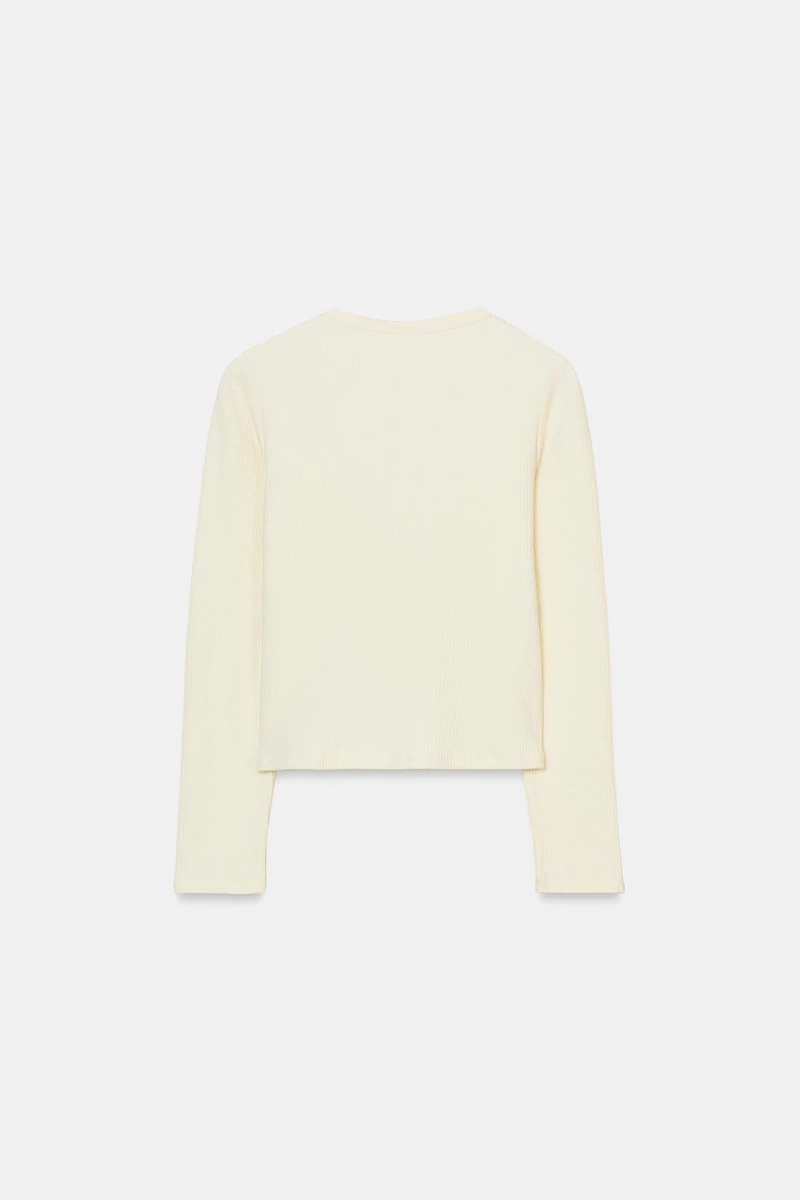 RIBBED LONG SLEEVE T-SHIRT