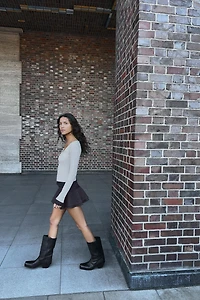 MINI-JUPE À VOLANTS RAYURES