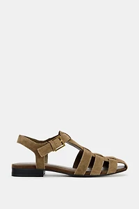 SPLIT SUEDE FISHERMAN SANDALS
