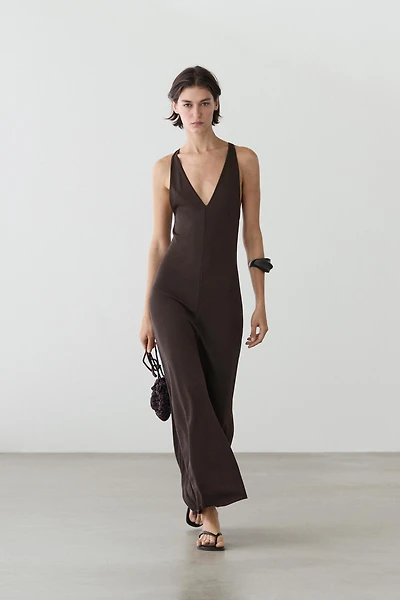 Robe midi fluide col en V