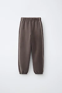 SPORTY CONTRAST PIPING TROUSERS