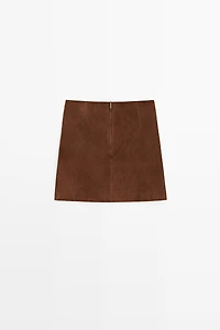 Minijupe en cuir effet daim