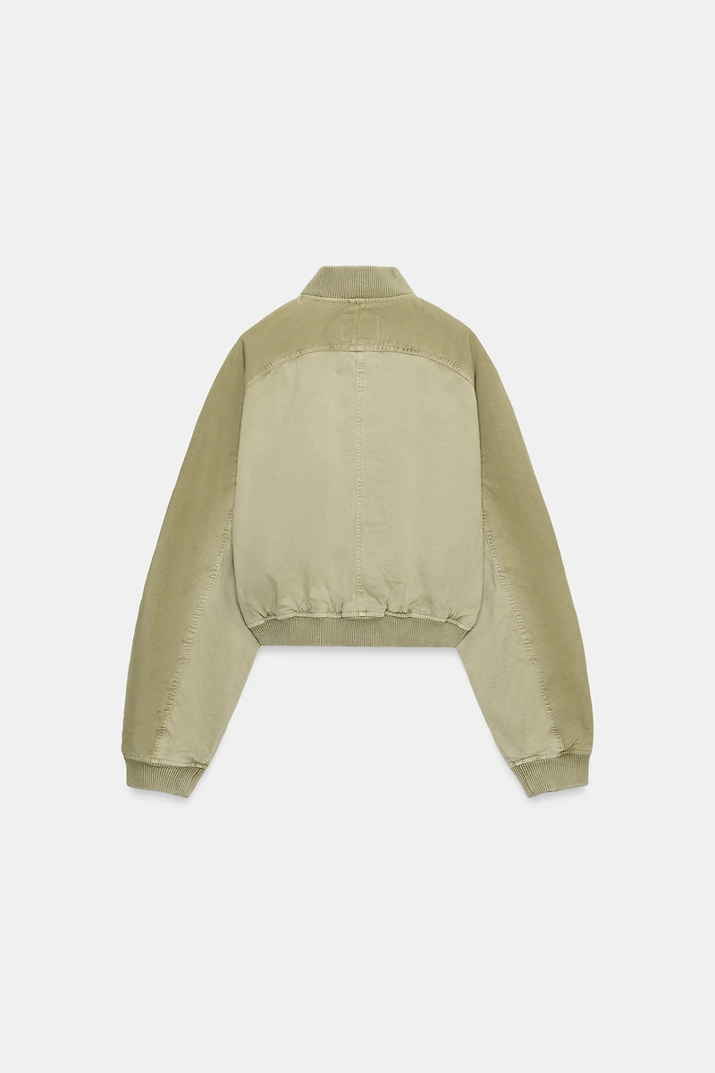 WASHED EFFECT BOMBER JACKET