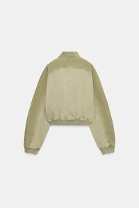 WASHED EFFECT BOMBER JACKET