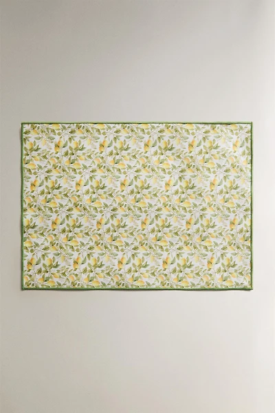 LEMON RESIN-COATED COTTON PLACEMAT