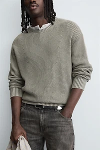 WASHED RIBBED SWEATER