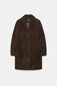100% SUEDE LEATHER COAT ZW COLLECTION LIMITED EDITION