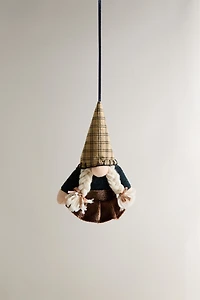 CHRISTMAS TREE ORNAMENT GNOME WITH BRAIDS