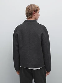 Short wool blend jacket with padded lining