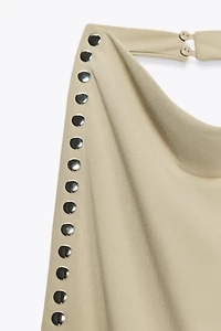 STUDDED HALTER DRESS