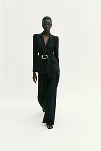 HIGH-WAISTED PLEATED PANTS