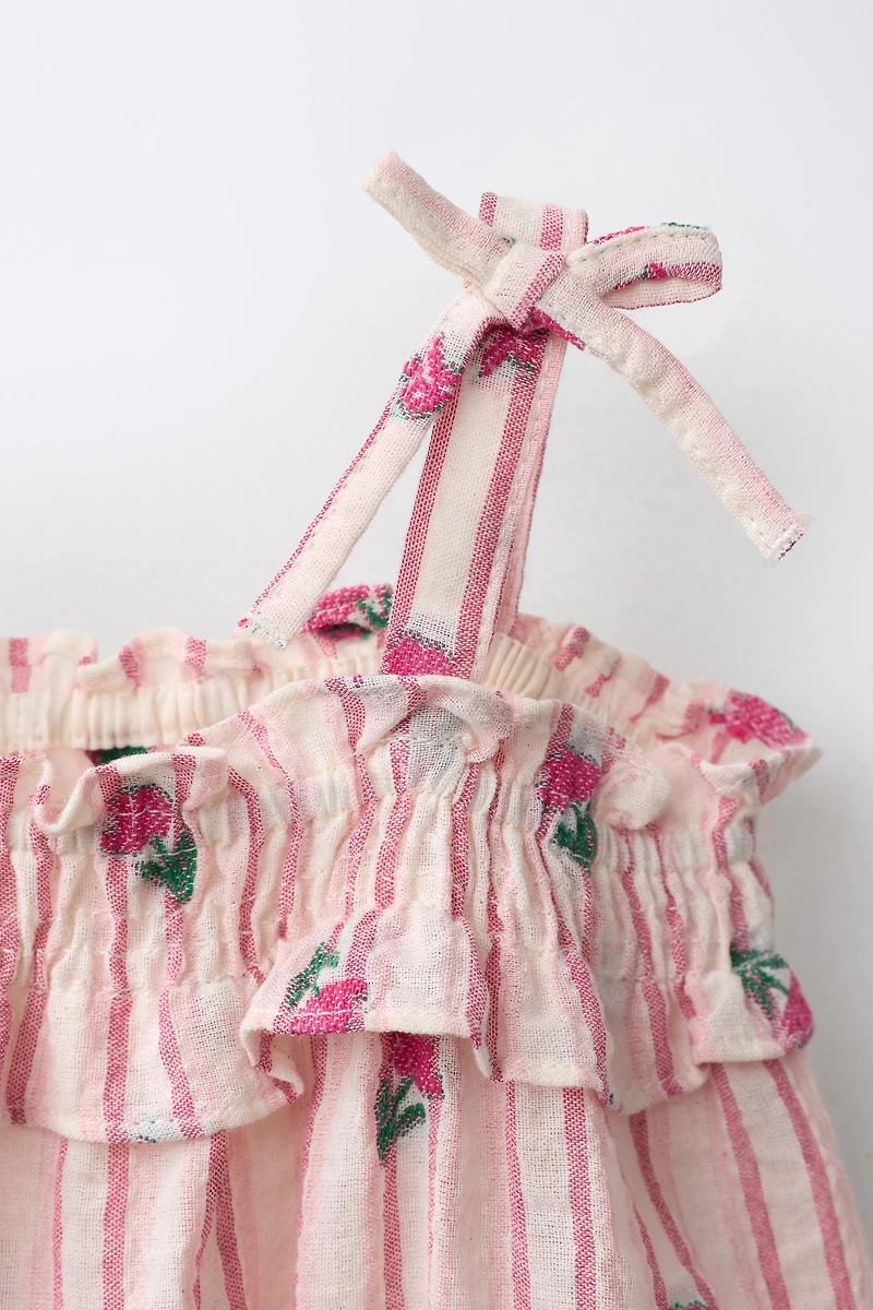 STRIPED AND TULIP ROMPER