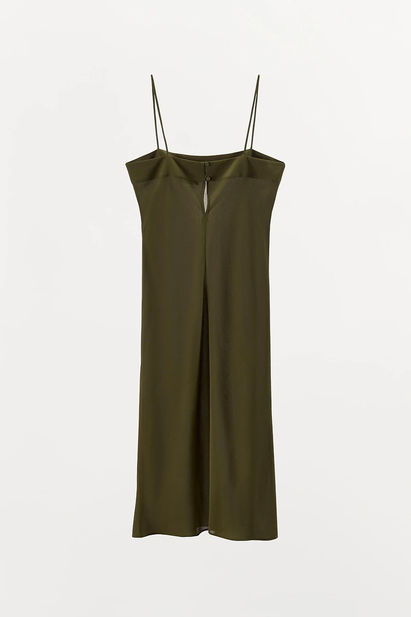 100% SILK STRAPPY MIDI DRESS