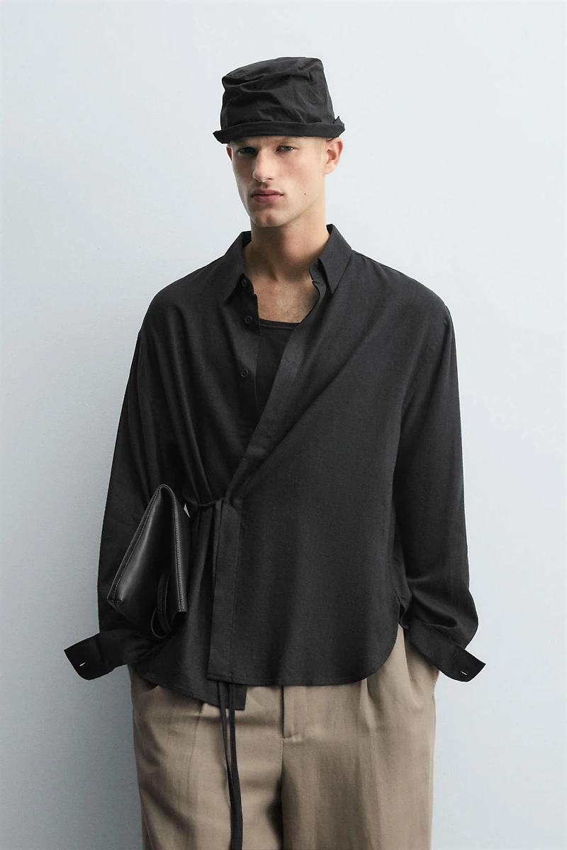 LINEN - VISCOSE TIE SHIRT