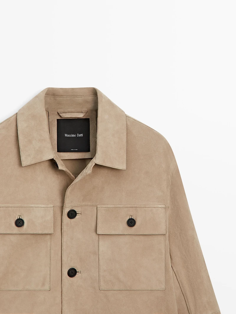 Surchemise en cuir et daim
