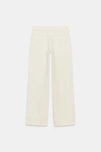 LOW-RISE EYELET STRAIGHT PANTS