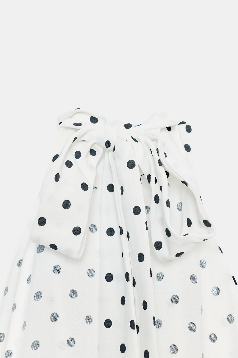 POLKA DOT HALTER DRESS