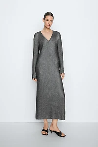 Long metallic knit dress - STUDIO