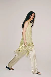 ZW COLLECTION FRINGED JACQUARD TOP