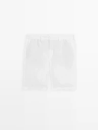 Bermuda semi-jogger 100 % lin