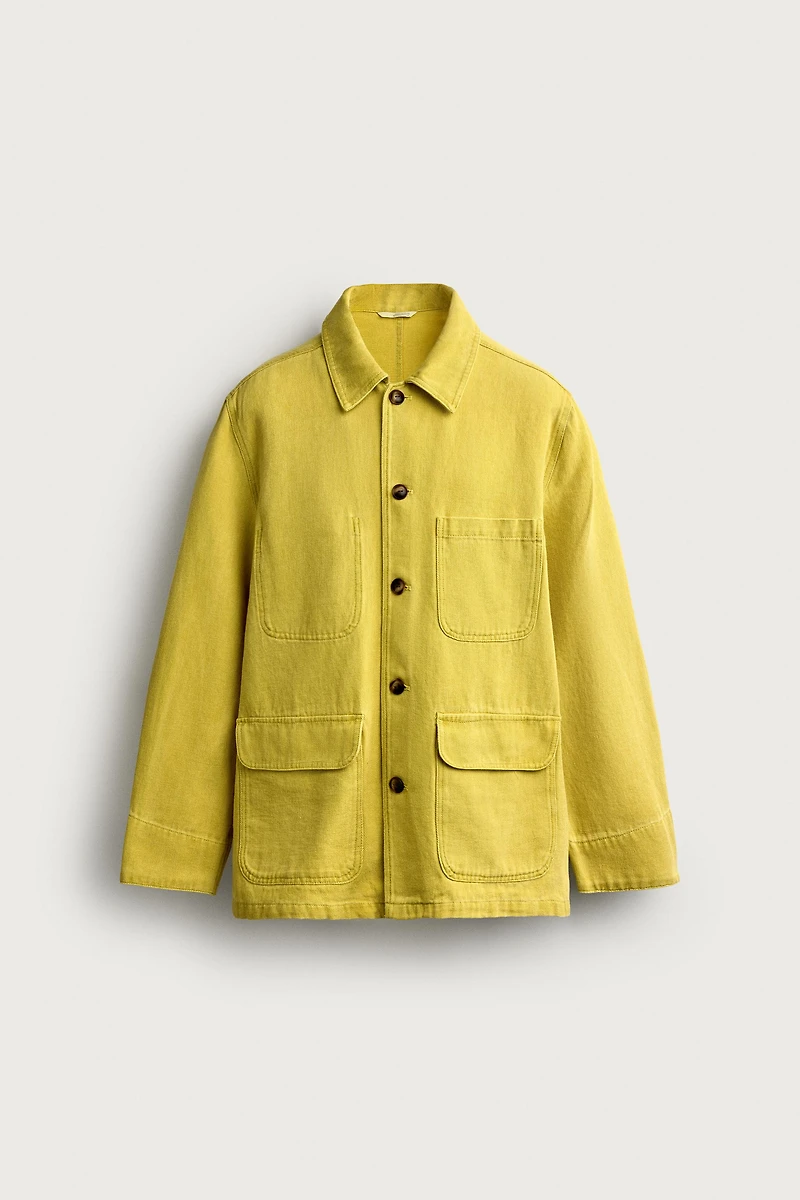 WASHED STRUCTURED RELAXED FIT OVERSHIRT