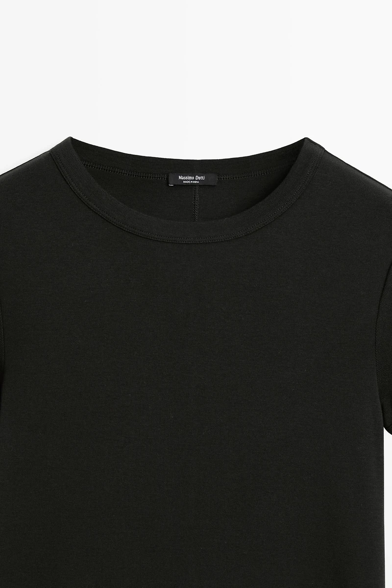 Ribbed short sleeve T-shirt