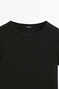 Ribbed short sleeve T-shirt