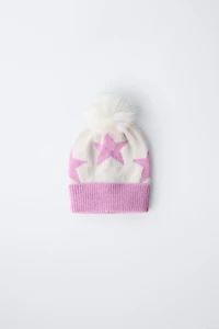KNIT STAR POMPOM HAT SKI COLLECTION