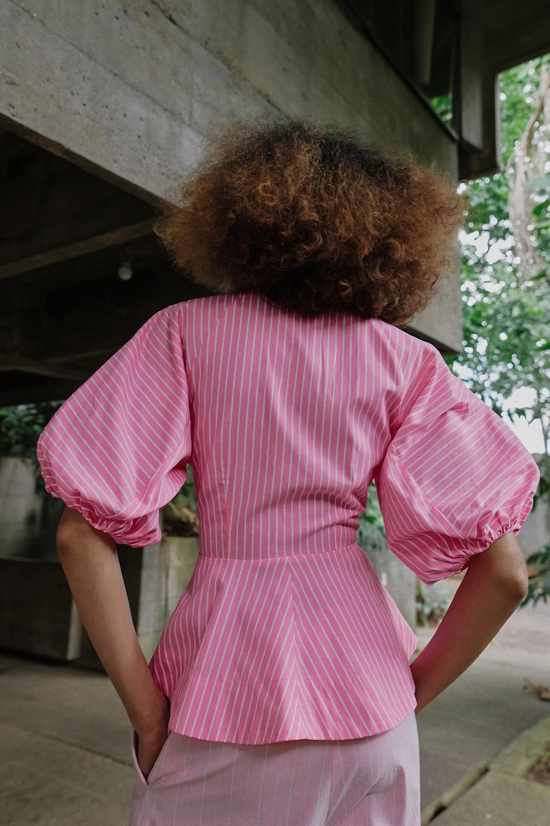 CHEMISE EN POPELINE À RAYURES
