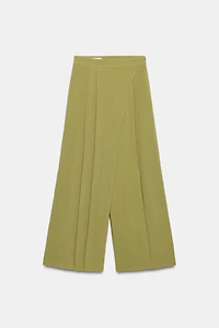 WRAP FRONT WIDE LEG PANTS