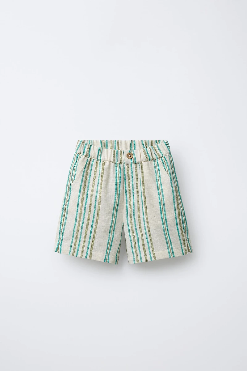 SHORT À RAYURES TEXTURÉ