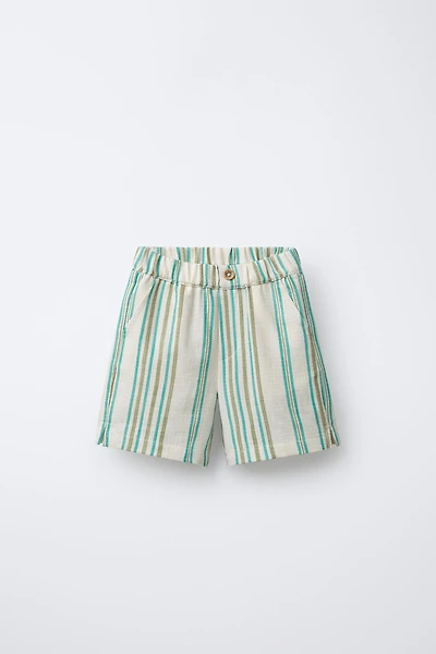 SHORT À RAYURES TEXTURÉ