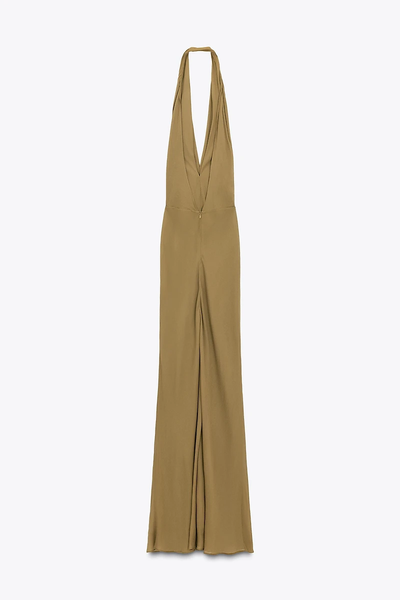 LIMITED EDITION DRAPED HALTER LONG DRESS