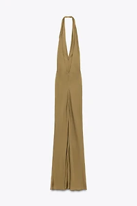 LIMITED EDITION DRAPED HALTER LONG DRESS