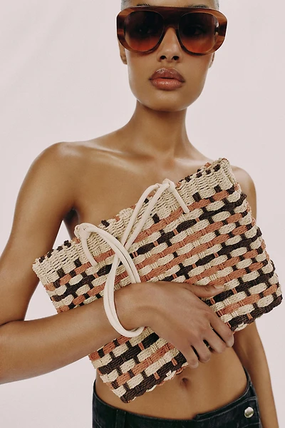 WOVEN-EFFECT MINI SHOPPER