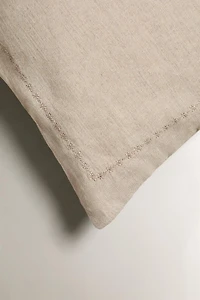 QUILTED LINEN DOTTED PILLOW SHAM FOR QUILT