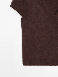 Wool and cashmere V-neck knit sweater