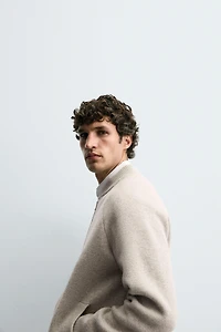 100% WOOL KNIT BOMBER JACKET