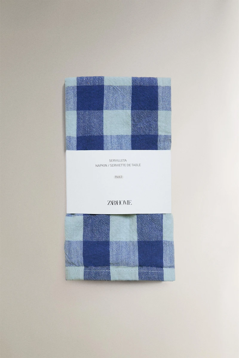 CHECKERED NAPKINS (PACK OF 2)